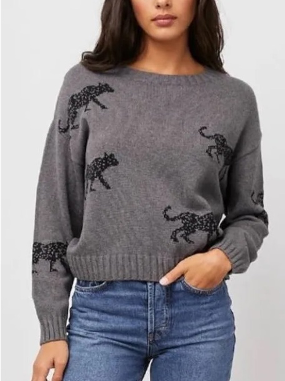 Rails Perci Ash Jungle Cat cotton cashmere sweater